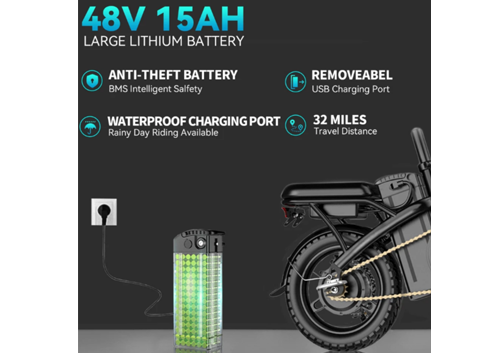 New Folding Ebike 14/20″ 450/750W 48V Electric Bike Bicycle Fat Tire 30mph