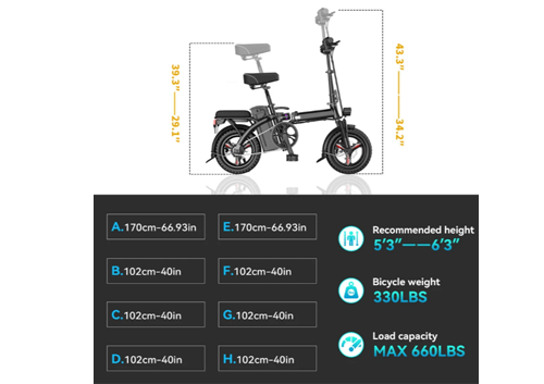 New Folding Ebike 14/20″ 450/750W 48V Electric Bike Bicycle Fat Tire 30mph