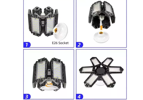 2Pack LED Garage Light 600W 900000LM Deformable Bright Shop Ceiling Bulb Lamps