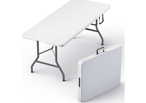 USED 4/6 Ft Plastic Folding Table – Perfect for Indoor/Outdoor Dining & Parties