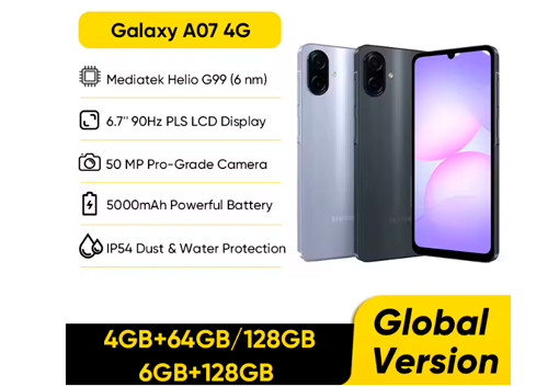 Samsung Galaxy A07 4G Dual SIM Smartphone Mediatek Helio G99 6.7″ 90Hz PLS LCD Display 50MP Camera 5000mAh Battery
