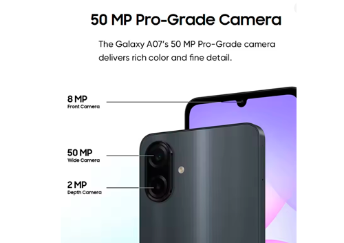 Samsung Galaxy A07 4G Dual SIM Smartphone Mediatek Helio G99 6.7″ 90Hz PLS LCD Display 50MP Camera 5000mAh Battery